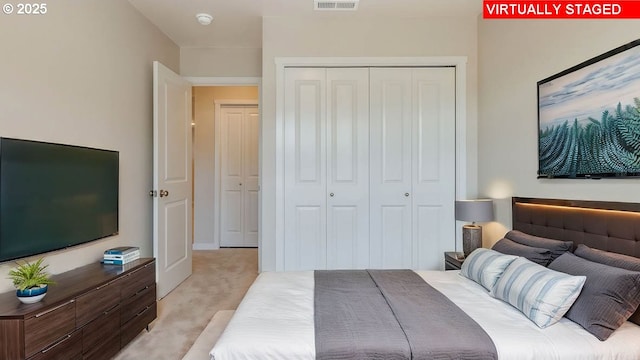 17197 SE Maple Hill Ln, Happy Valley, OR 97086 - bedroom featuring a closet and light colored carpet