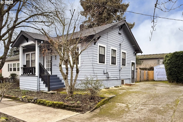 bungalow with a shed