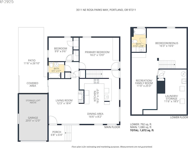 3511 NE Rosa Parks Way, Portland, OR 97211 - home floor plan