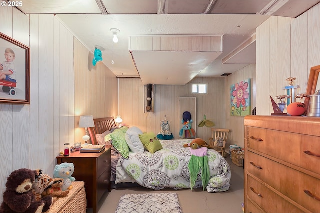 bedroom with concrete flooring