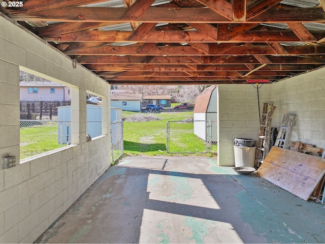 view of patio / terrace featuring a gate and fence