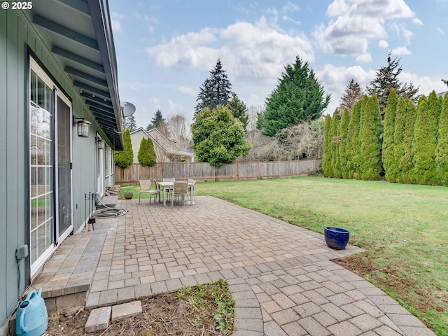 view of patio featuring a fenced backyard