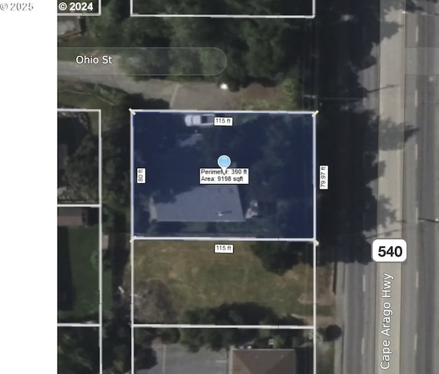 2011/2013 Ohio Ave, North Bend, OR 97459 - map of property location with property parcel outlined
