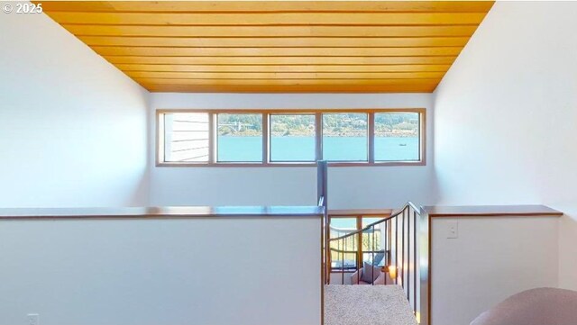 94304 Wedderburn Loop Unit 445, Gold Beach, OR 97444 - stairway with wood ceiling and lofted ceiling