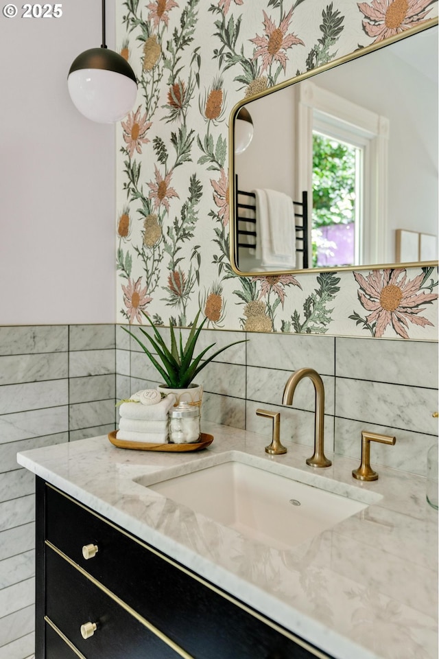 2664 NW Thurman St, Portland, OR 97210 - bathroom with vanity and backsplash