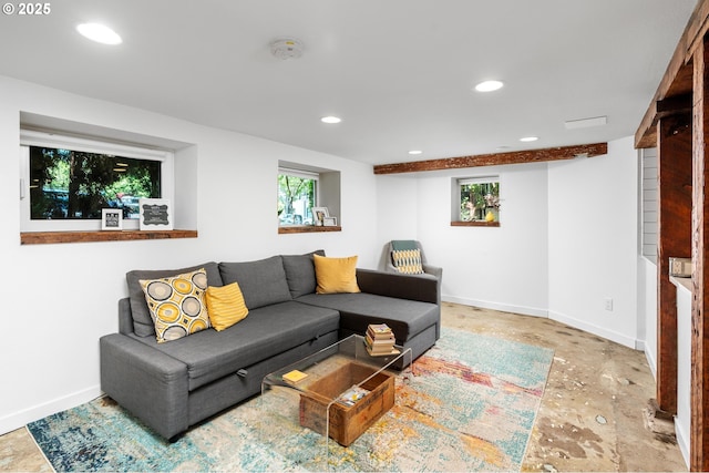 2664 NW Thurman St, Portland, OR 97210 - living room with baseboards and recessed lighting