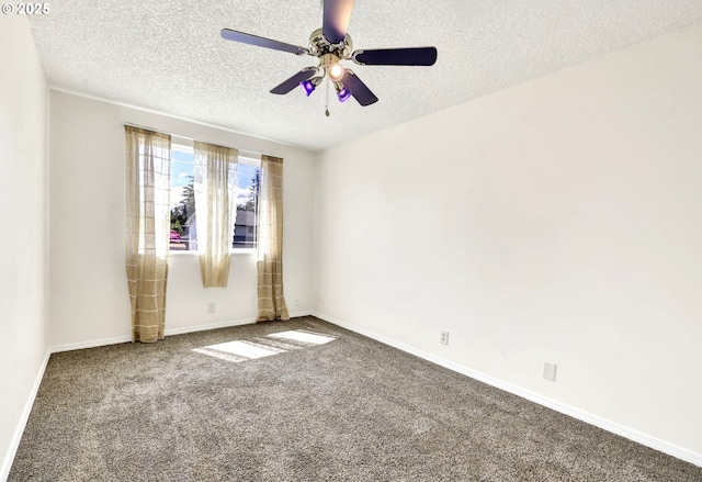 523 65th St, Springfield, OR 97478 - carpeted empty room featuring a textured ceiling, ceiling fan, and baseboards