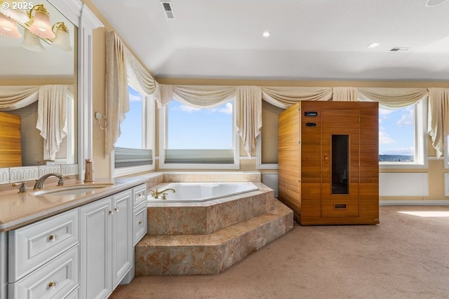 9337 SE Pennington Ct, Happy Valley, OR 97086 - full bathroom featuring vanity, a bath, and recessed lighting