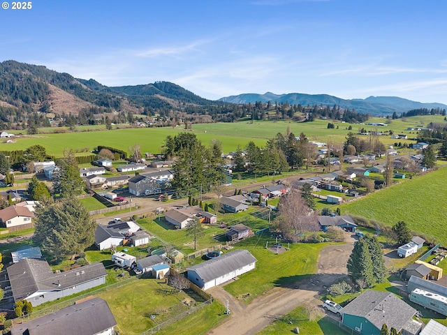 bird's eye view with a mountain view and a residential view