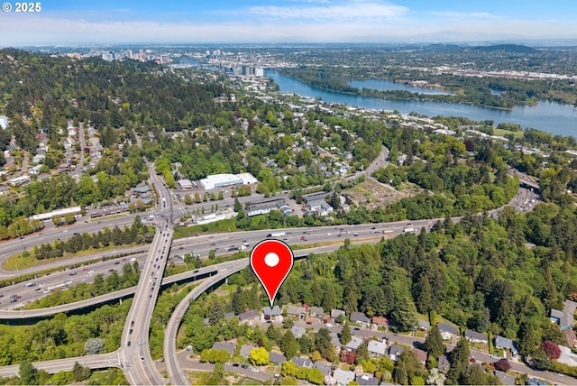 7750 SW 4th Ave, Portland, OR 97219 - aerial view of property's location featuring a main thoroughfare and a large body of water