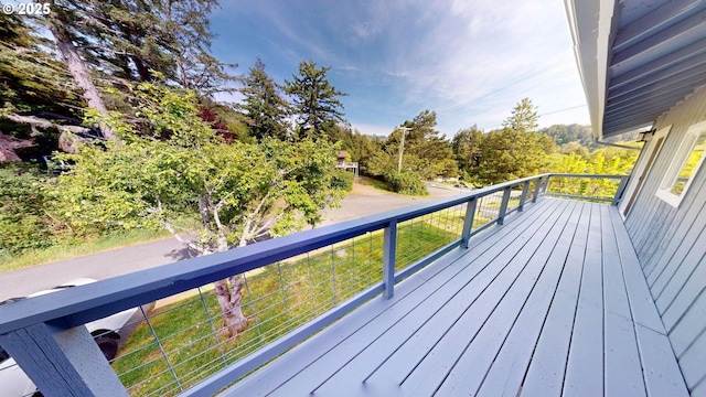 29700 Park Dr, Gold Beach, OR 97444 - wooden deck with view of scattered trees