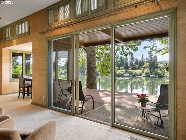 6600 SW Montgomery Way, Wilsonville, OR 97070 - entryway with a water view and carpet floors