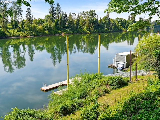 6600 SW Montgomery Way, Wilsonville, OR 97070 - water view featuring a floating dock and a forest