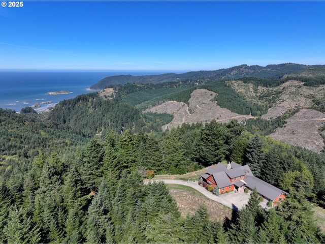 25500 Cape View Loop, Gold Beach, OR 97444 - aerial view of property and surrounding area with a forest and a mountain backdrop