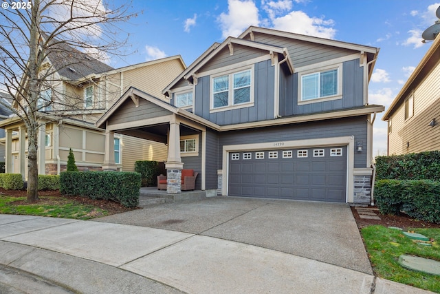 craftsman-style house featuring a garage