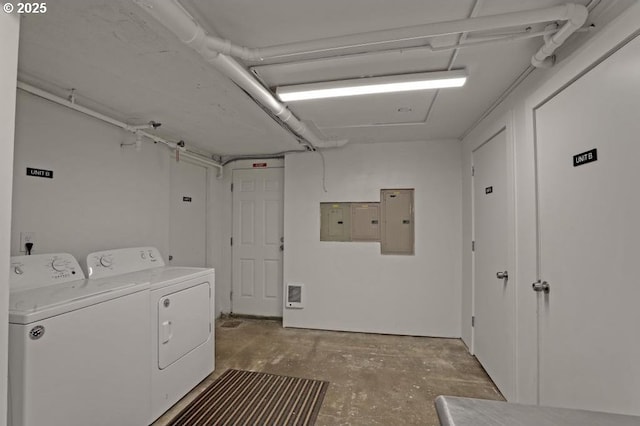 2805 SE Hawthorne Blvd Unit B, Portland, OR 97214 - washroom featuring washing machine and dryer and electric panel