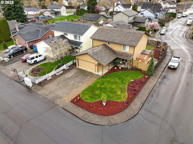 aerial view featuring a residential view