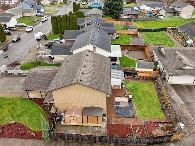 aerial view with a residential view