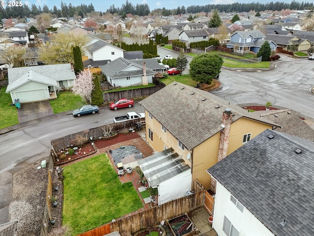 bird's eye view featuring a residential view