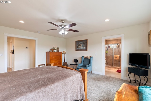 910 Swallow Ave, Sutherlin, OR 97479 - carpeted bedroom featuring recessed lighting, baseboards, and a ceiling fan