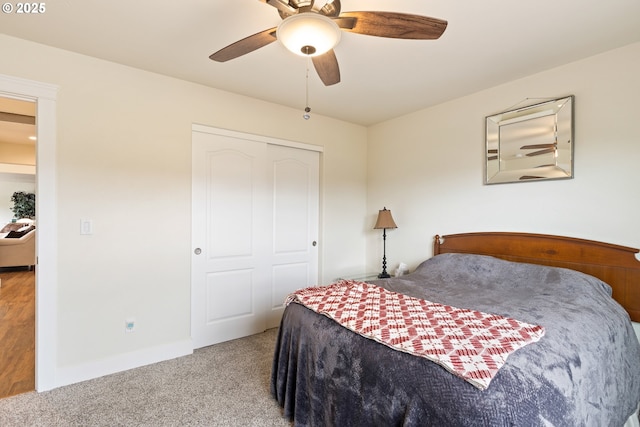 910 Swallow Ave, Sutherlin, OR 97479 - carpeted bedroom with a closet and a ceiling fan
