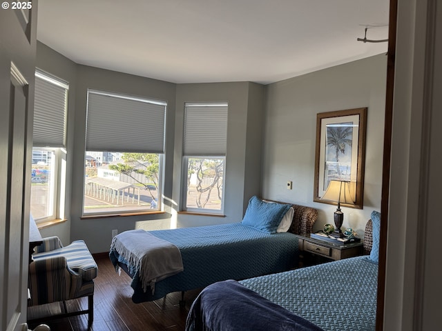 bedroom featuring dark hardwood / wood-style floors