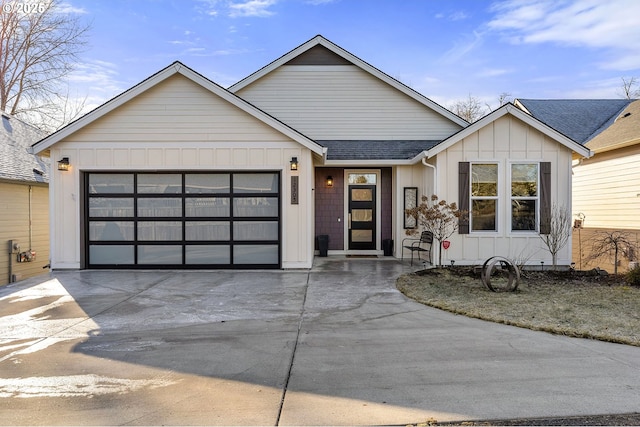 view of front of home with a garage