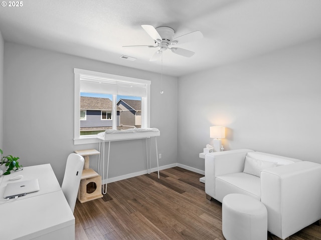 1793 SE Jonathan Ave, Dallas, OR 97338 - home office with wood finished floors, ceiling fan, and baseboards