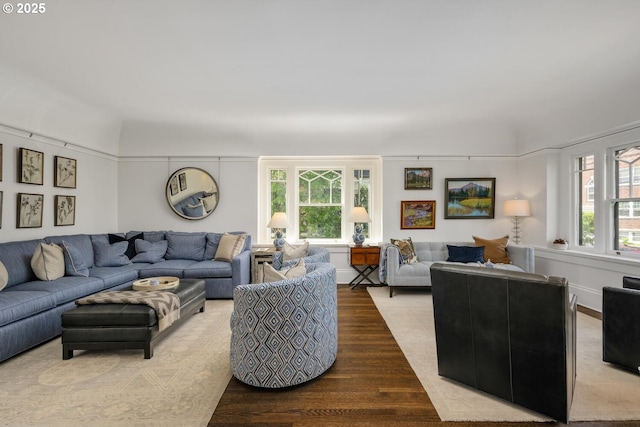 2424 NW Northrup St, Portland, OR 97210 - living area featuring wood finished floors and healthy amount of natural light