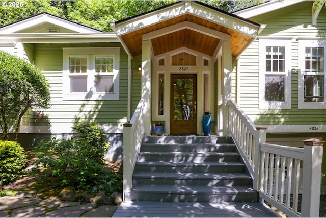 view of exterior entry