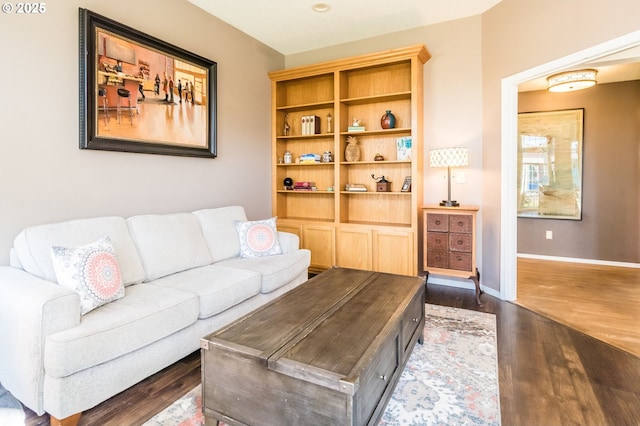 105 Sijota St, Gleneden Beach, OR 97388 - living area featuring baseboards and dark wood-style floors
