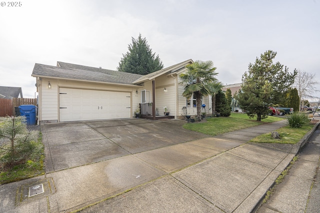 ranch-style home with a garage