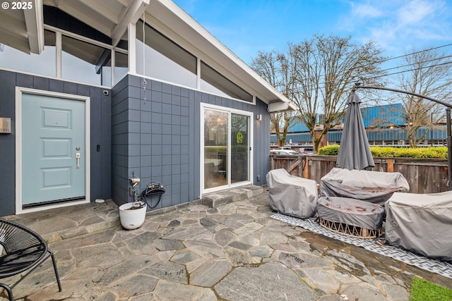 view of patio featuring grilling area