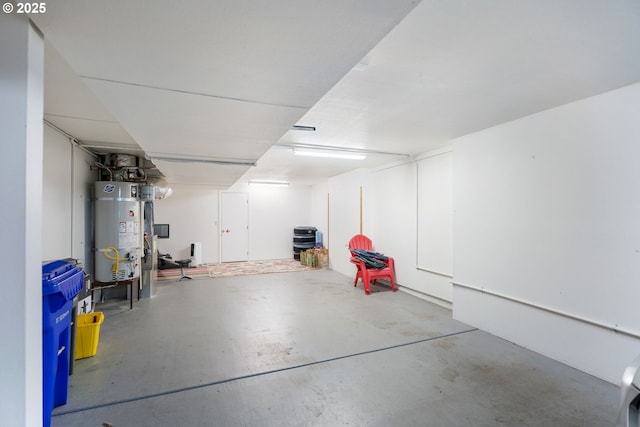 finished basement with strapped water heater