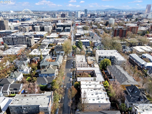 bird's eye view with a view of city