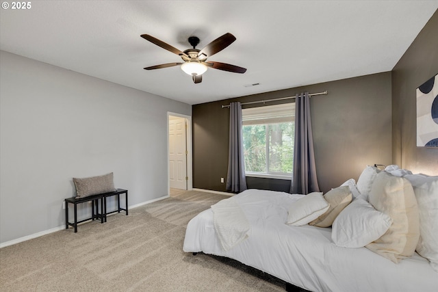 18211 NE 32nd St, Vancouver, WA 98682 - bedroom featuring carpet flooring, visible vents, baseboards, and a ceiling fan
