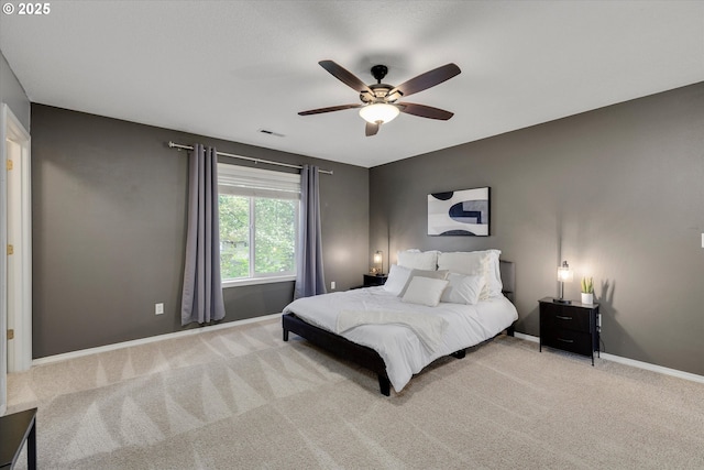 18211 NE 32nd St, Vancouver, WA 98682 - bedroom with visible vents, baseboards, a ceiling fan, and carpet floors