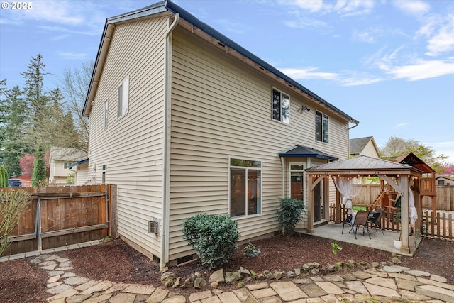 18211 NE 32nd St, Vancouver, WA 98682 - rear view of property with a patio, a gazebo, and fence