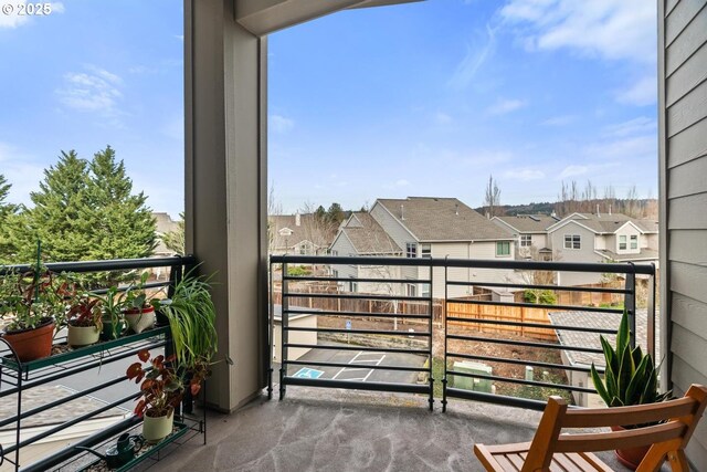 balcony featuring a residential view