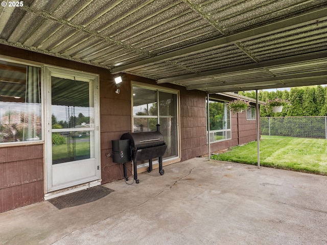 view of patio / terrace with fence and grilling area