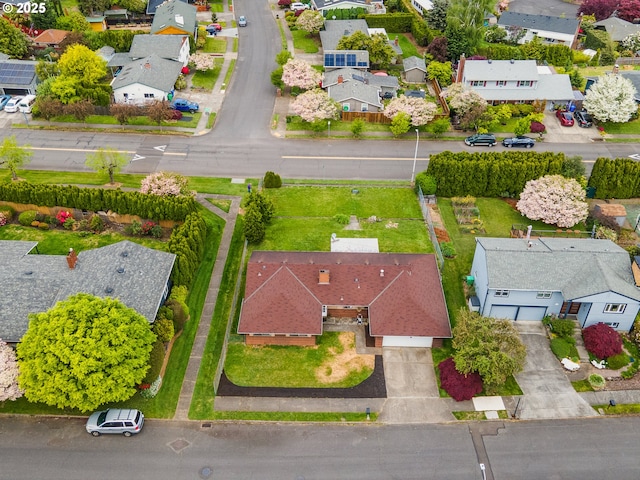 aerial view with a residential view