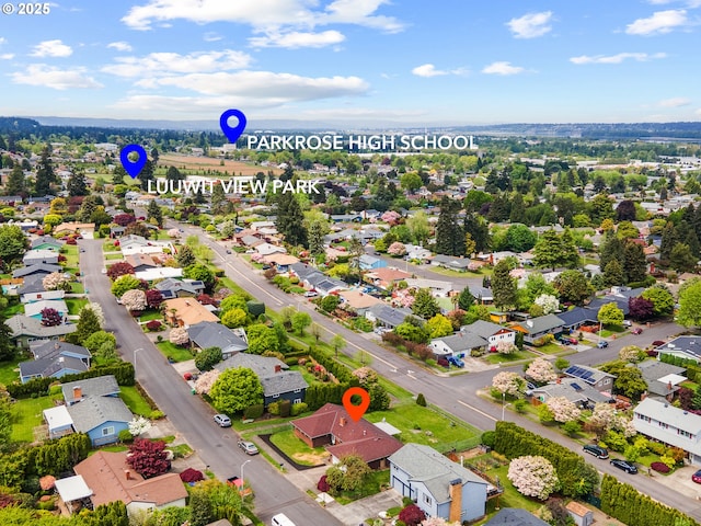 drone / aerial view featuring a residential view