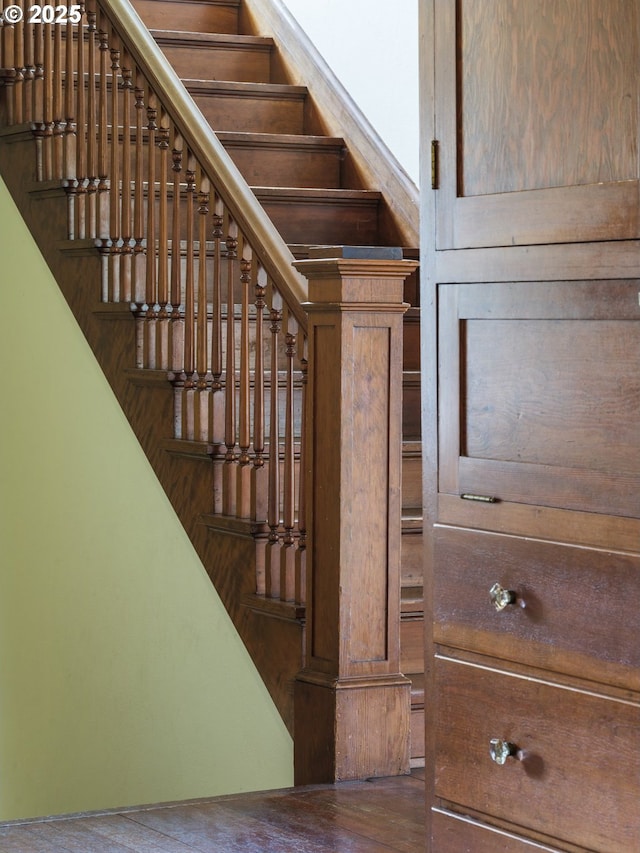 1343 Jerome Ave, Astoria, OR 97103 - staircase with wood finished floors