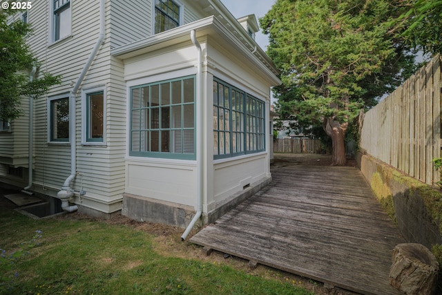 1343 Jerome Ave, Astoria, OR 97103 - view of property exterior with a fenced backyard and a wooden deck