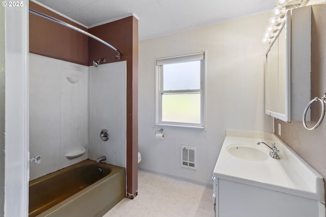 2000 Harney St, Vancouver, WA 98660 - bathroom with vanity, tub / shower combination, tile patterned floors, and heating unit