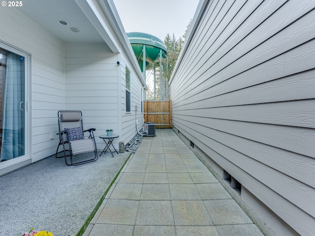 view of patio / terrace with central air condition unit