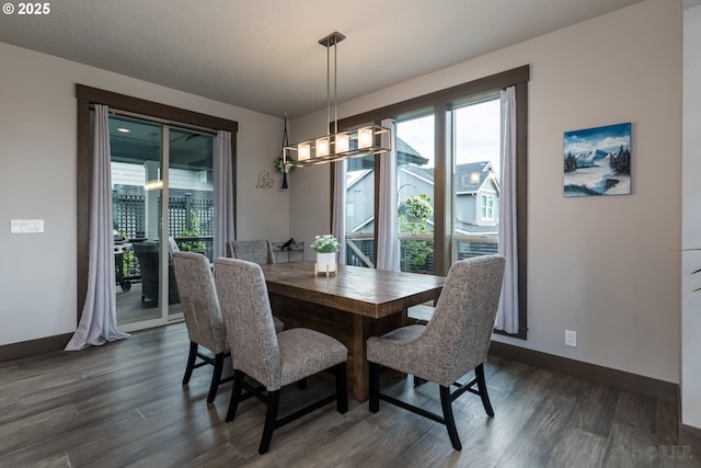 34800 Westboro Way, Saint Helens, OR 97051 - dining area with dark wood-style flooring, healthy amount of natural light, and a chandelier