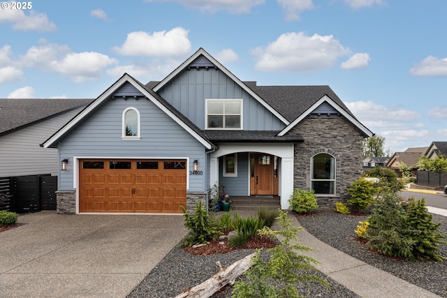 34800 Westboro Way, Saint Helens, OR 97051 - craftsman house with board and batten siding, stone siding, concrete driveway, and roof with shingles