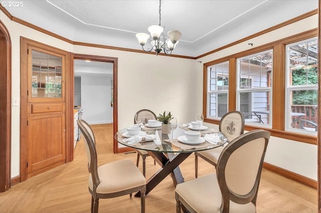 3700 NE Maywood Pl, Portland, OR 97220 - dining room with a chandelier and baseboards