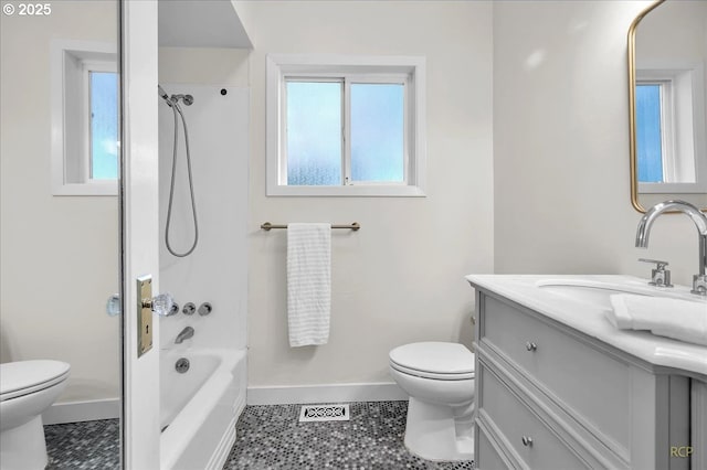 3700 NE Maywood Pl, Portland, OR 97220 - bathroom featuring toilet, baseboards, vanity, and healthy amount of natural light